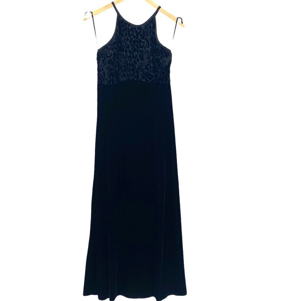 Vintage Jessica Howard 90s/Y2K velvet burnout animal print formal dress size 10